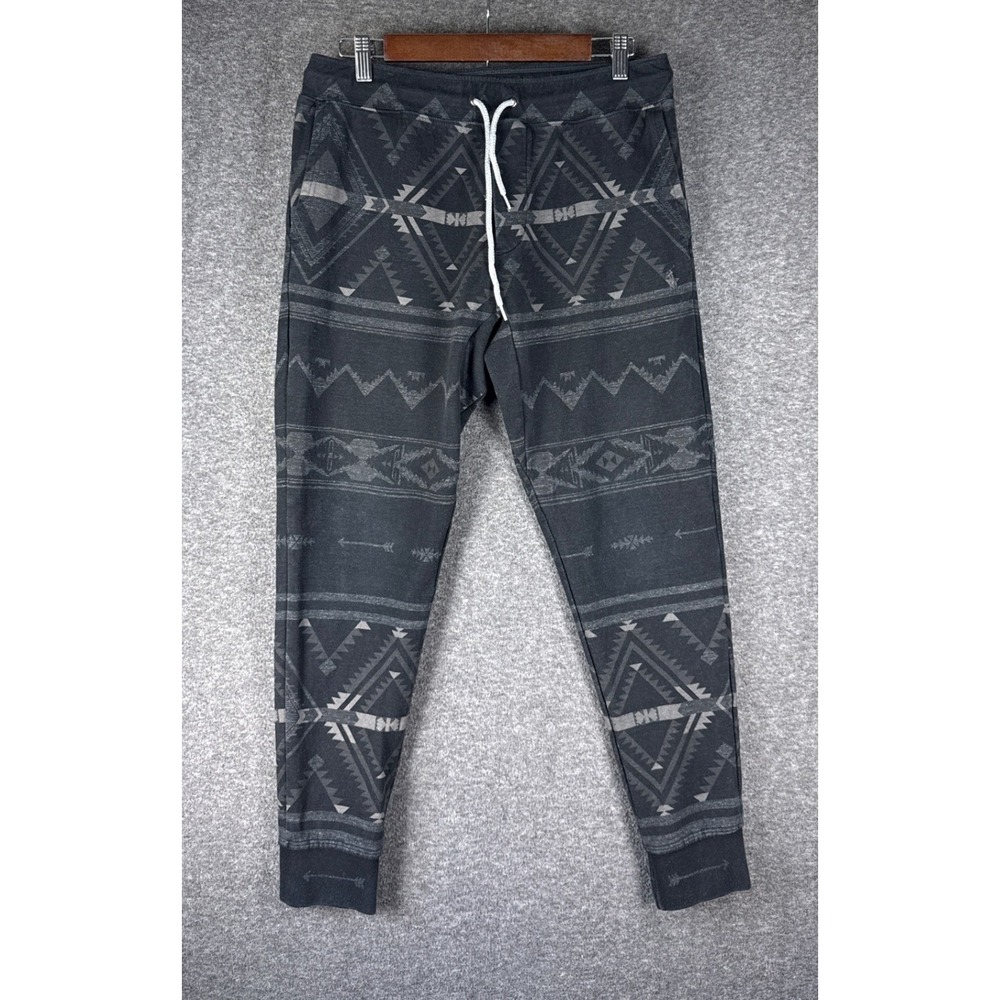 Polo Ralph Lauren Joggers Mens M Grey Southwestern Geometric Fleece Aztec Native